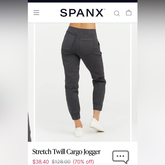 Brand new Spanx Twill Cargo Jogger Pants (black) - Picture 2 of 5